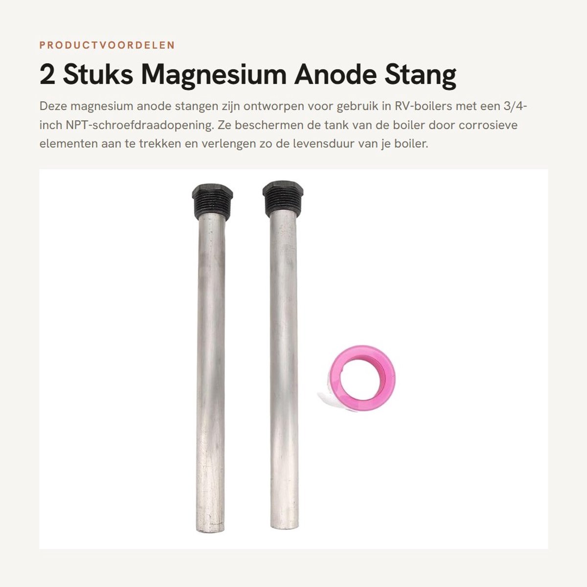 Dailygoods - 2 Stuks Magnesium Anode Stang voor RV Boilers
