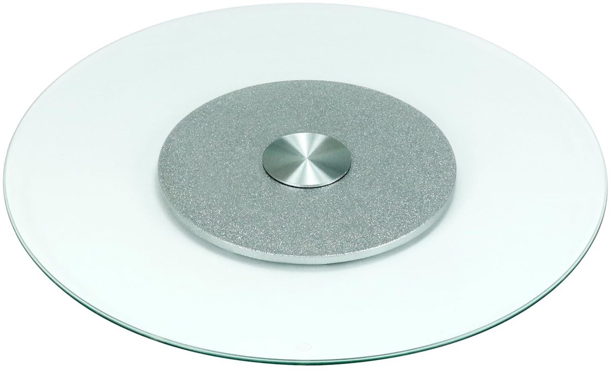 Draaitafel van gehard glas, serveerplateau, 360 graden draaibaar, 68cm doorsnede