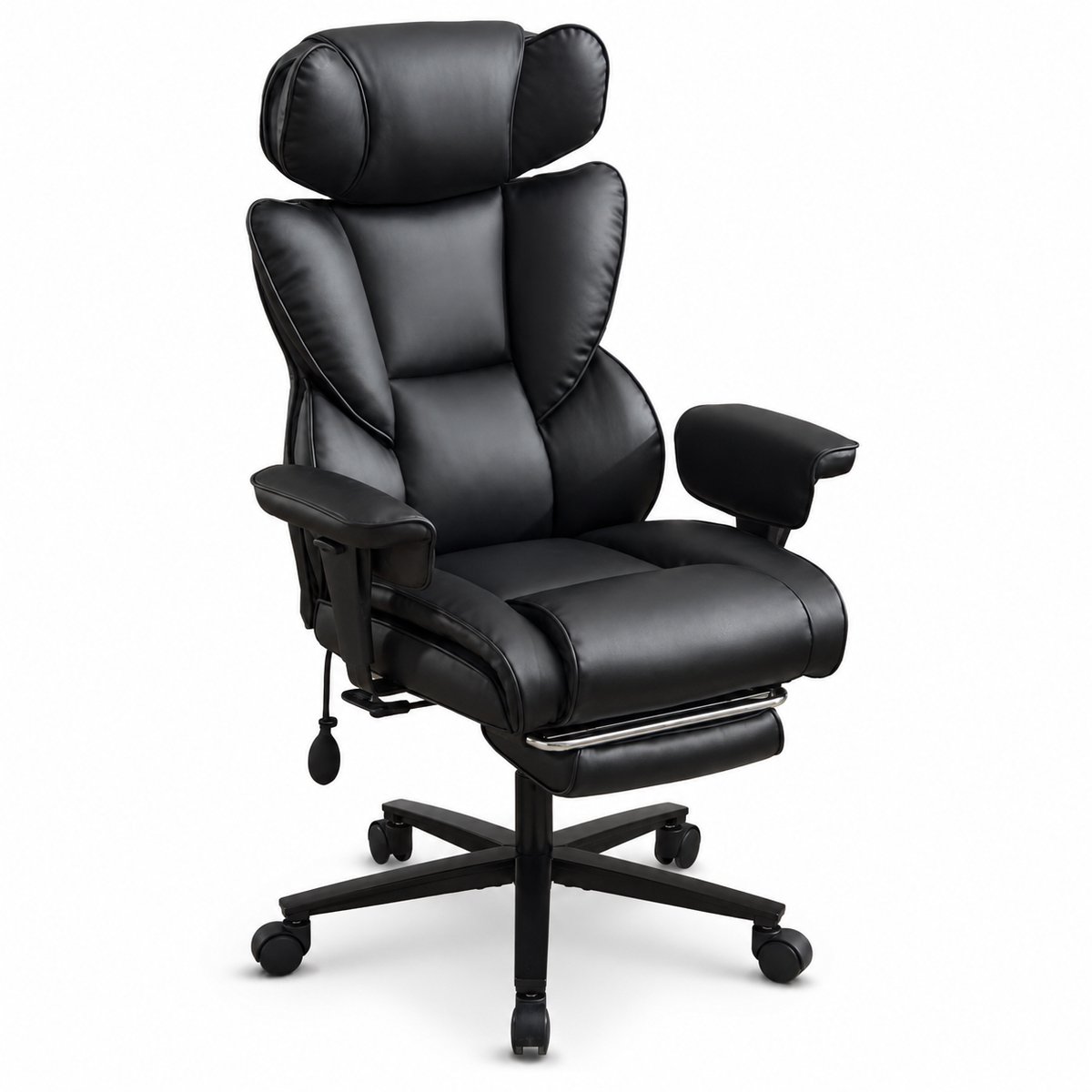 YYchan Ergonomische Bureaustoel - Gamestoel - met Voetsteun & Lendensteun - Tot 135 kg - Zwart