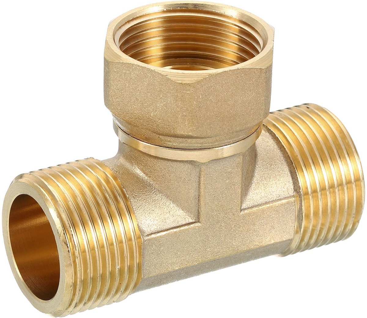 Roterende T-stuk van messing voor slangen, 3/4 inch NPT (mannelijk x vrouwelijk x mannelijk), 3-weg koppeling, T-stuk voor airconditioning, koelsystemen, 1 stuk