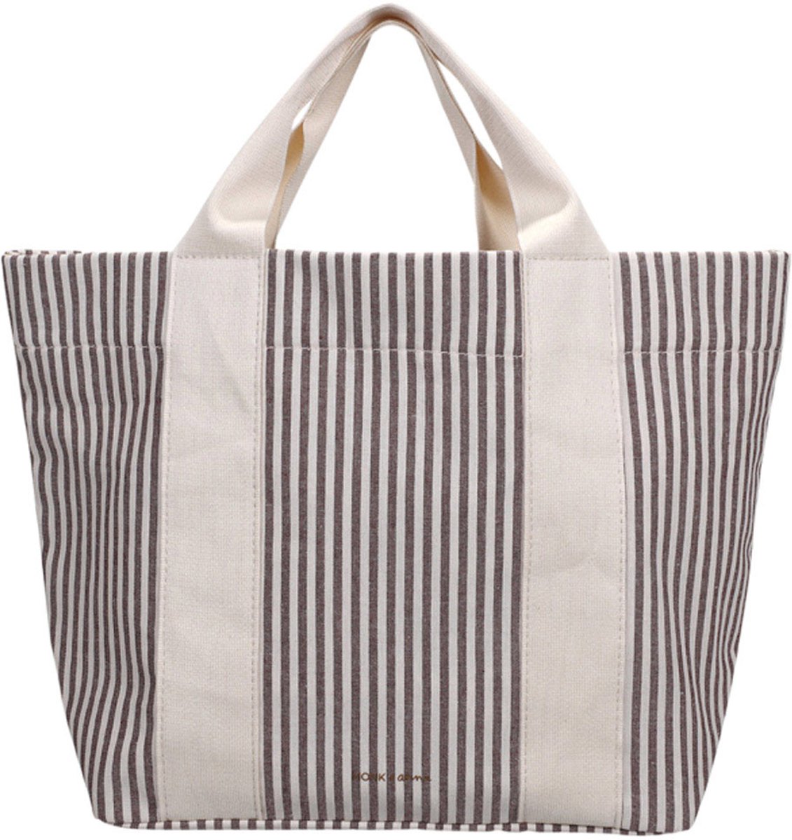 Monk and Anna - Chïsai Small Tote Bag | Stripes | Mocha - 42x14x33 cm