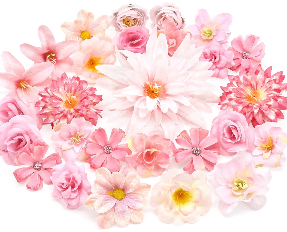 Kunstbloemen om te knutselen, roze kunstbloemen, kunstbloemen, zijden bloemen voor woondecoratie, bruidsboeket, bloemen, decoratie, kunstbloemen, bruiloftsdecoratie, tafel, feest