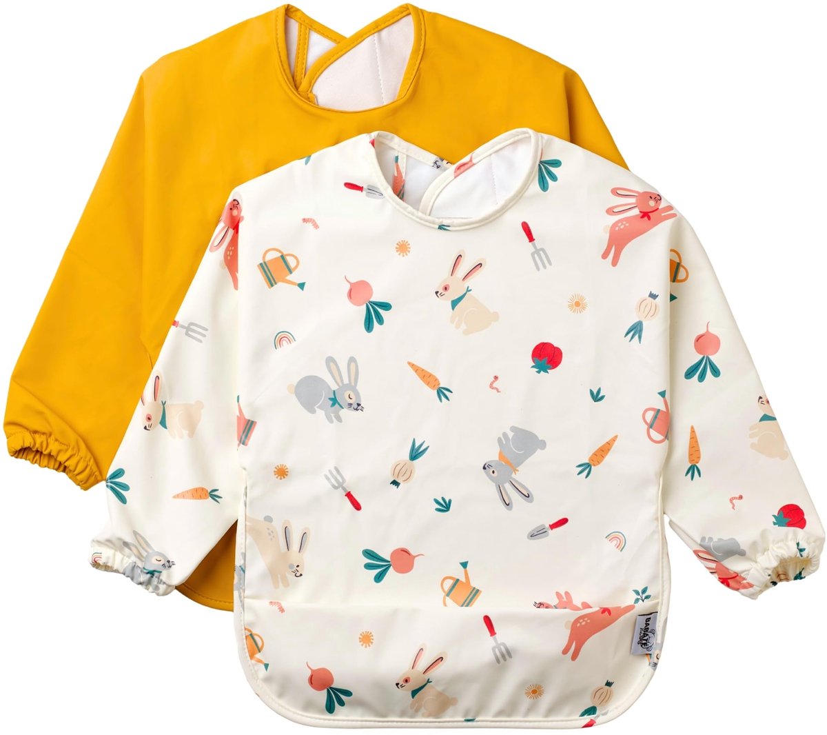 Slabbetje met lange mouwen voor baby's, waterdicht, met mouwen, plastic slabbetje, waterdichte slabbetje, kinderschort, slabbetjes voor baby's