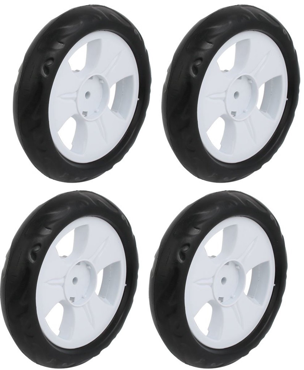 sourcingmap 4 stks 140mm Dia Plastic Single Wheel Pulley Roller Wit 6x22mm
