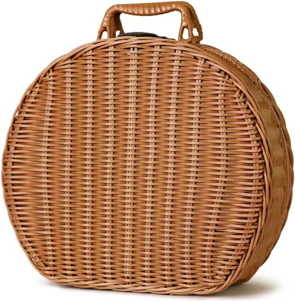 Mand Koffer, Rattan-koffer met handgreep kleine koffer Vintage-koffer Geweven opbergmand Geschenkdozen Manden Voor Kleding, Dekens, Handdoeken, Speelgoed. (M)