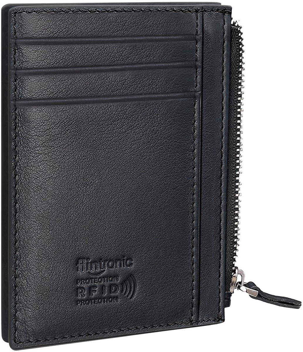 Dailygoods - Kleine Portemonnee - Visitekaartjesetui - RFID-bescherming - 11,4 x 8,5 cm - Leer - Praktisch en Dun - Geschikt voor Dames