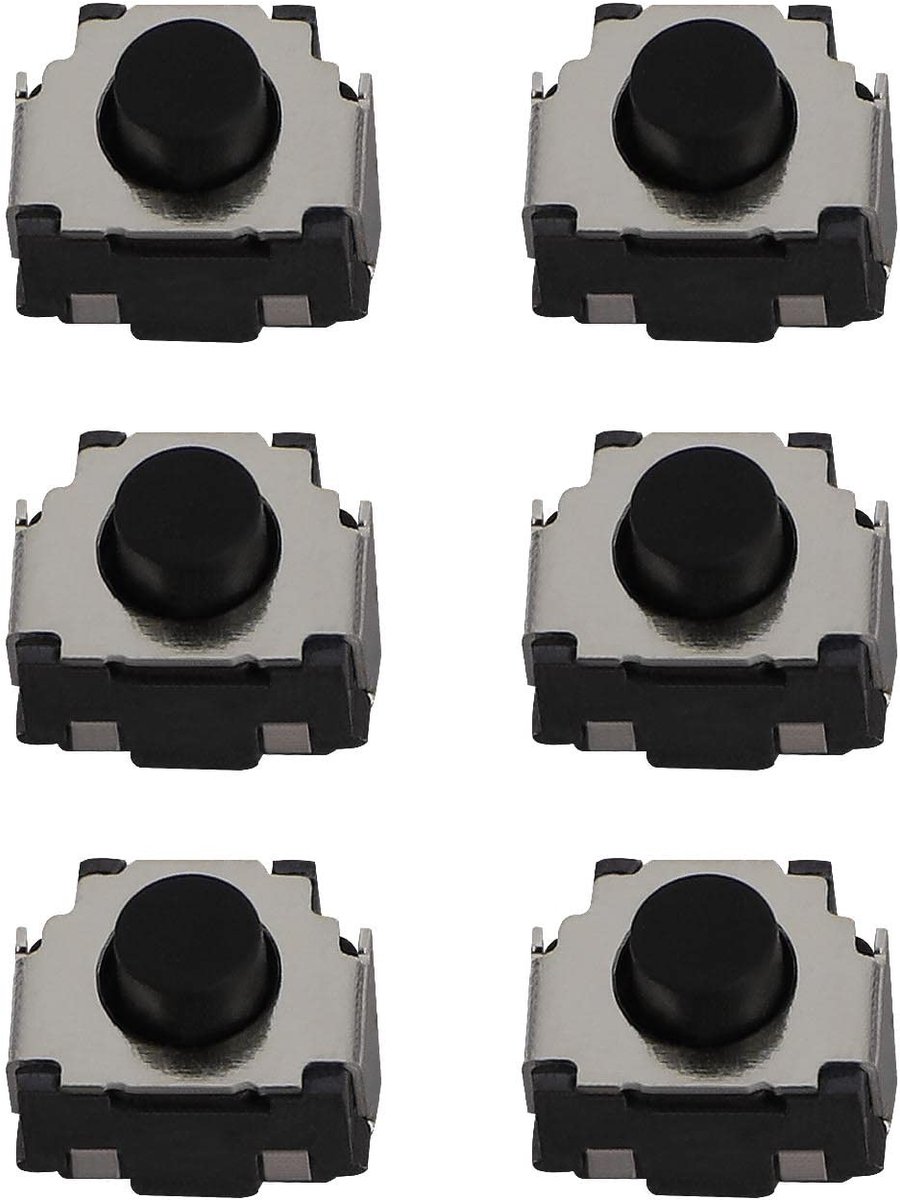 Dailygoods - Microschakelaar - L R knop - Perfecte vervanging - Zwart - Tactiele bumper knop - 6 stuks - Geschikt voor Nintendo Switch 2DS 3DS XL - In...
