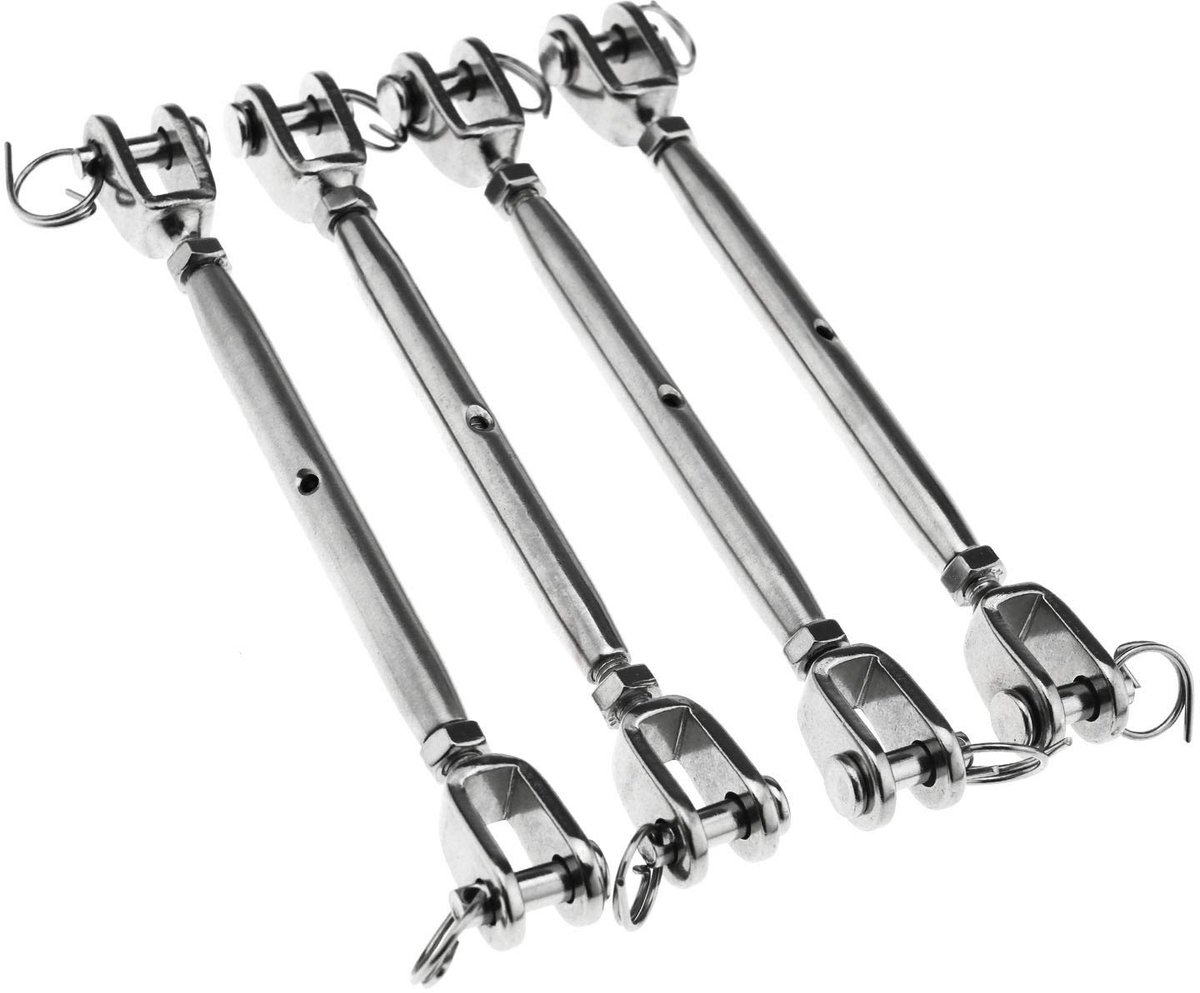 Dailygoods- Spanschroef 900 kg Brekende Lading - Gesloten Body - Kaak Spanschroef - M5 - 200 mm Open Lengte - 316 Roestvrij Staal - Rigging Screw