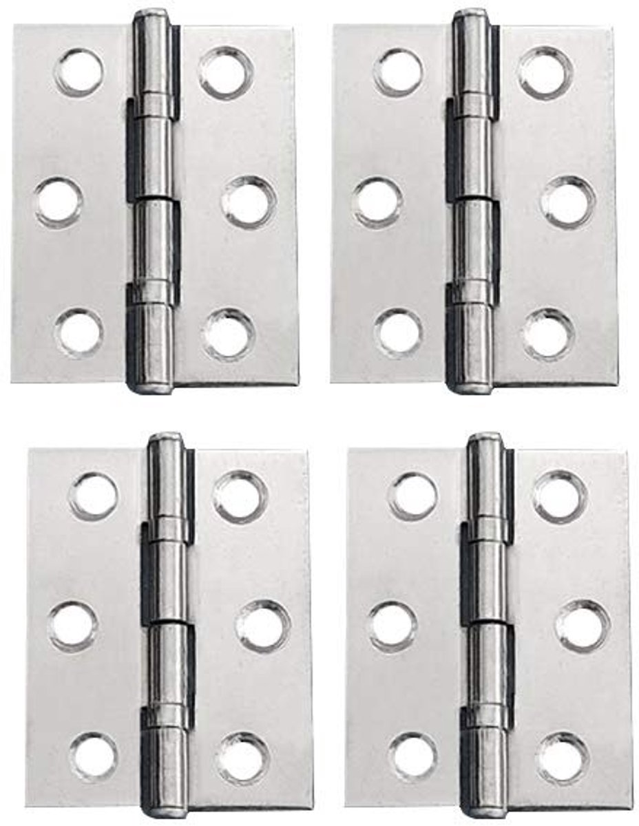 Dailygoods- Opvouwbare Scharnieren Roestvrij Staal - 4 Stuks - Corrosiebestendig - Voor Buitenwerk - Bevestigingsschroeven - Hoogwaardig Ontwerp - Scharnier