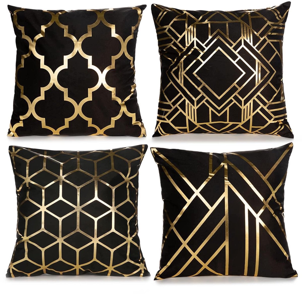 Dailygoods- Kussenhoezen 45 x 45 cm - 4 Stuks - Fluweel - Decoratief met Onzichtbare Rits - Modern Luxe Stijl - Zacht en Duurzaam - Sierkussensloop