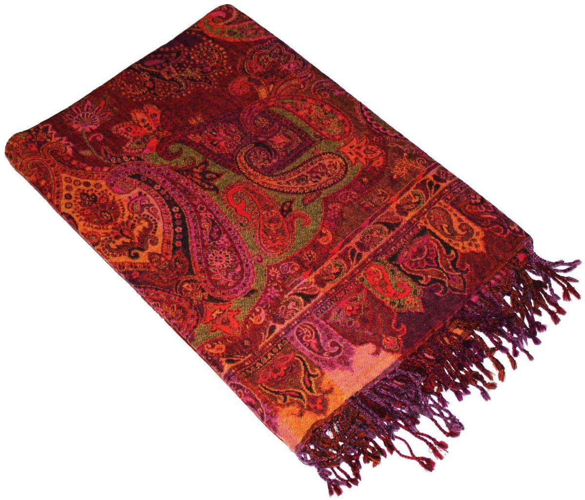 Dailygoods- Wollen Deken Luxe - Jacquard Geweven - 100% Wol - Paisley Patroon - 140 x 200 cm - Behaaglijke Plaid