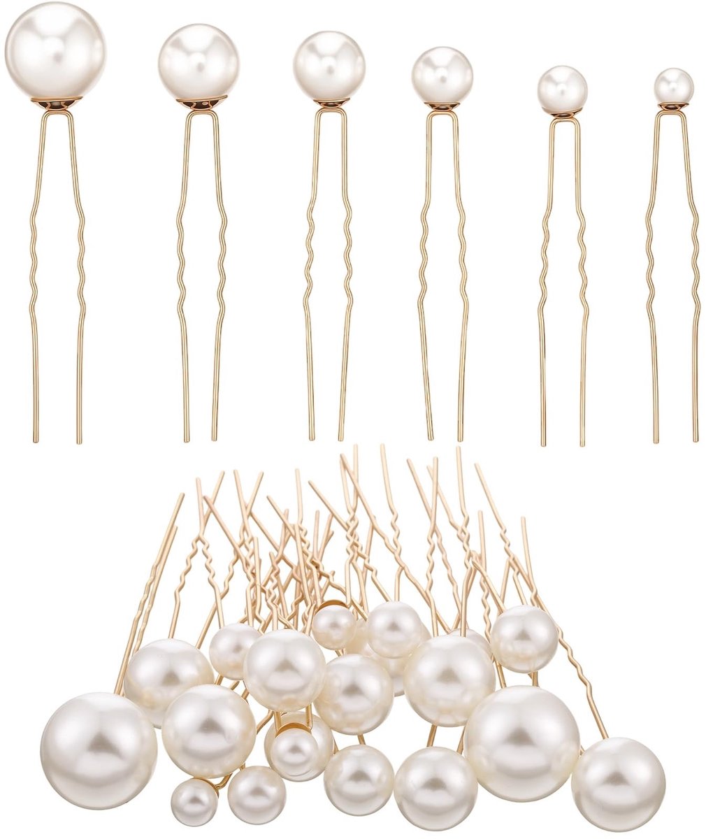 Dailygoods- Haarspelden 36 Stuks - U-vormige Haaraccessoires - Elegante Haarspelden - Bruiloft/Bruid - Dagelijks Gebruik - Koperlegering/Kunstparel - Haarsieraden