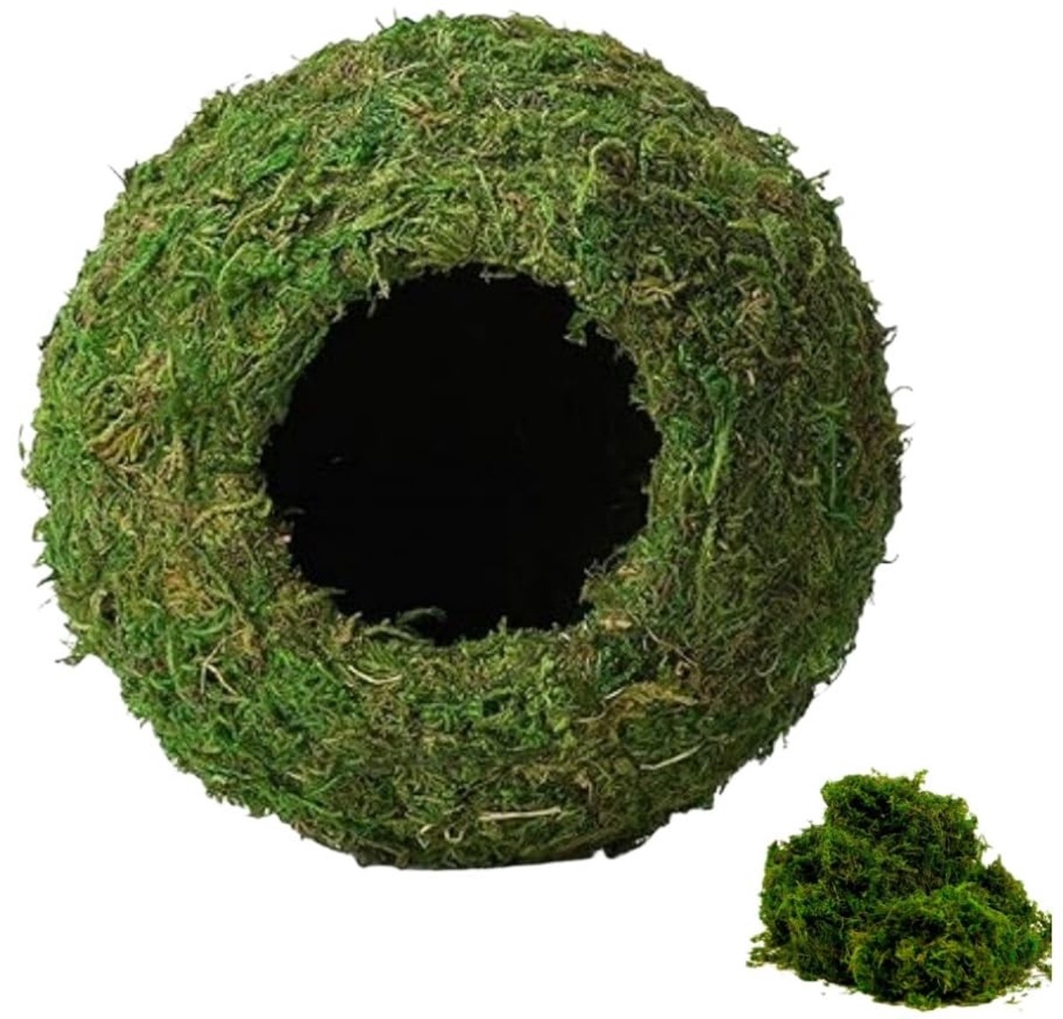 Dailygoods- Reptielenschuilplaats Vochtige Decoratie - Schuilplaats voor Kuifgekko/Gekko - Bioactieve Habitat - Natuurlijk Groen Mos - 4-7 Inch - Veelzijdige Schuilplaats
