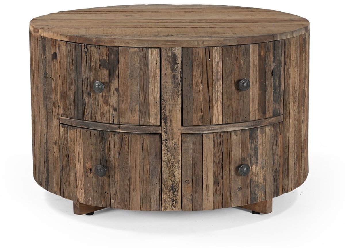 Benoa Salontafel Rond met 4 Laden Roots