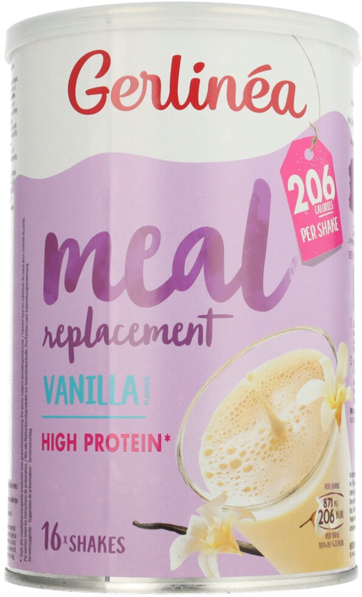 Gerlinea Milkshake Vanille - 3 x 436 gr - Voordeelverpakking