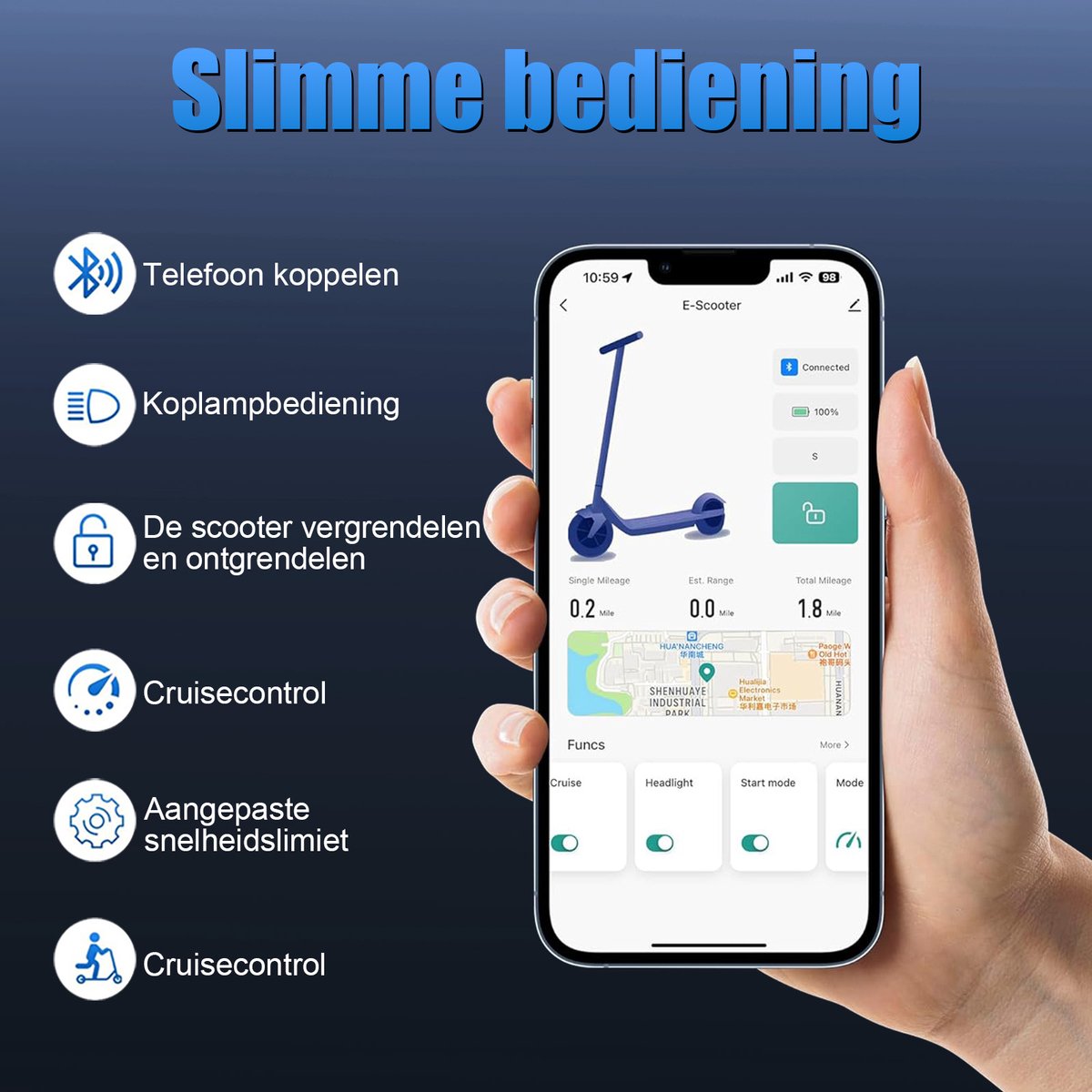LADPED LP80 Elektrische Step Voor Volwassenen – 350W – 25 km/u – 36V 10.5AH – 25 km – 8.5'' – Dubbele Remsysteem – Met App – foto 4