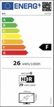Energielabel F voor de KTC H27T27 monitor, met een energieverbruik van 26 kWh/1000h.
