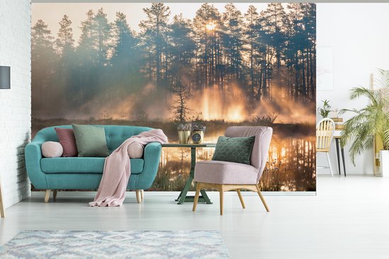 Papier Peint - Papiers Papier peint photo Lac - Soleil - Arbre - Largeur 360 cm x Hauteur 240 cm