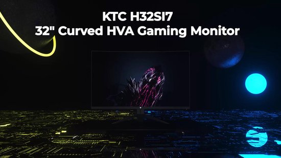 KTC H32S17 32" Gaming Monitor - Curved - QHD 2560×1440 - HVA - 180Hz - HDR10 - 1ms MPRT - Zwart