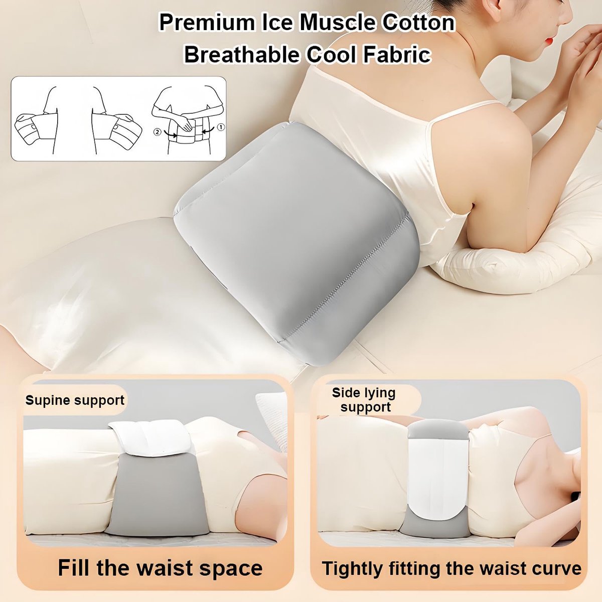 Lendenwervelkussen, Orthopedisch Rugkussen Ergonomisch Lendesteunkussen Voor Bed, Bank, Kantoor & Autostoel