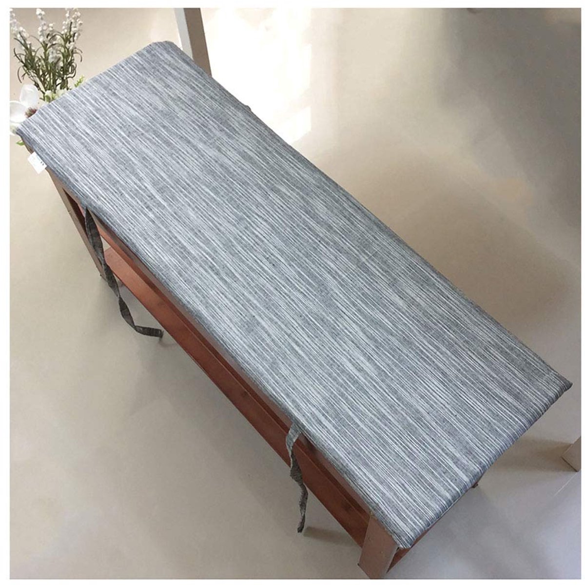 Bankkussen zitkussen, effen kleur moderne rechthoek 2/4 cm dik antislip zacht bankkussen geschikt voor binnenterras terras rechthoekig bankkussen meerdere maten - zwart 100 × 30 × 2 cm (39 × 12 × 1.6