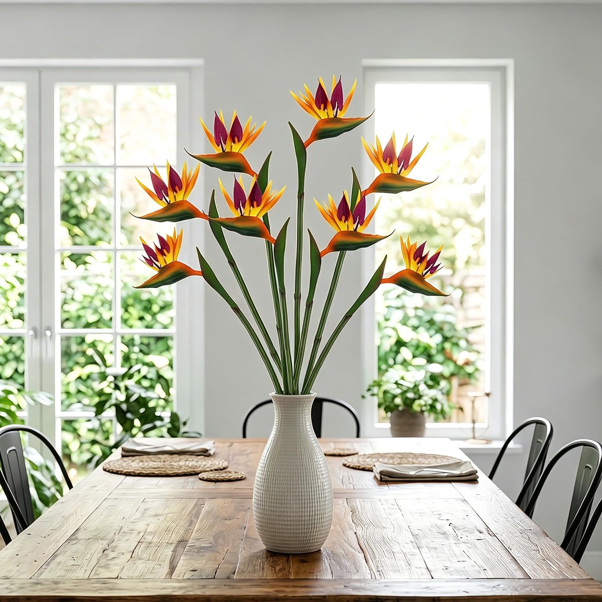 Kunstbloemen 82 cm Strelitzie kunstmatige paradijsvogelbloem grote kunstbloemen tropische kunstplanten papegaaienbloem voor hoge vaas badkamer tafeldecoratie woonkamer