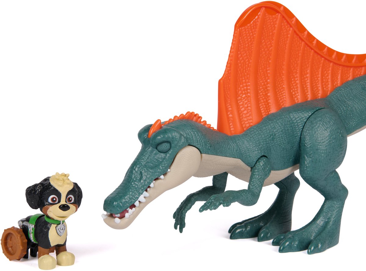 PAW Patrol - De Dino Film - Rise & Roll Dino Set - Spinosaurus van 17,7 cm met geluiden en Rex-actiefiguur — cadeau in Spellen & Speelgoed - foto 4