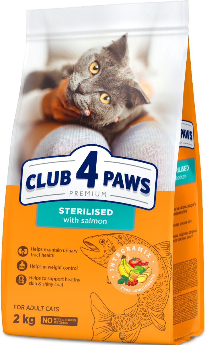 Club 4 Paws Club 4 Paws premium droogvoer met zalm - adult sterilised cats 2 kg