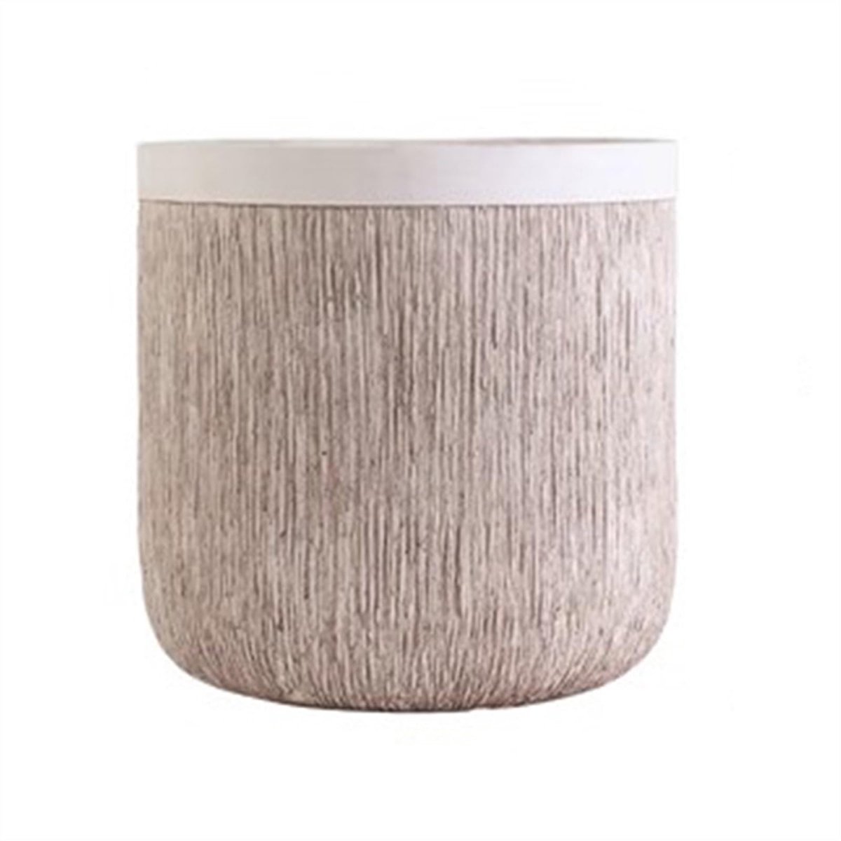 Plantenpotten Vintage Houtnerf Cement Grote Bloempotten Eenvoudig Huis Vloer Groene Planten Sierteelt Plantenbakken Ronde Effen Kleur Decoratie(Medium)