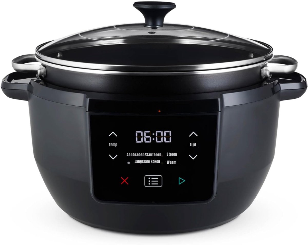 Ploutos® Slowcooker Met Timer - Multicooker / Slowcooker – Zwart – 41 x 27 x 25 cm- 39cm x 26cm x 35cm