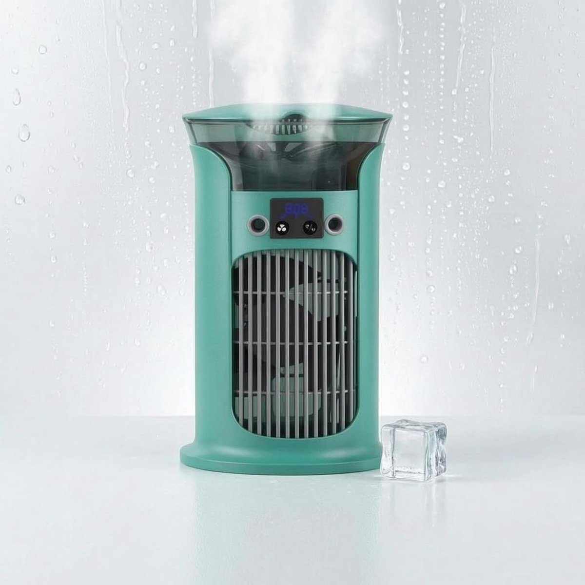 Mobiele Airco - 3-in-1 - 400ml - Kleine Airconditioning zonder Afvoer Slang - Draagbare Ventilator - 50 dB - 3 Functies & Snelheden - 90° Oscillatie - Luchtbevochtiger - Slaapkamer Kantoor Woonkamer - Blauw – foto 6