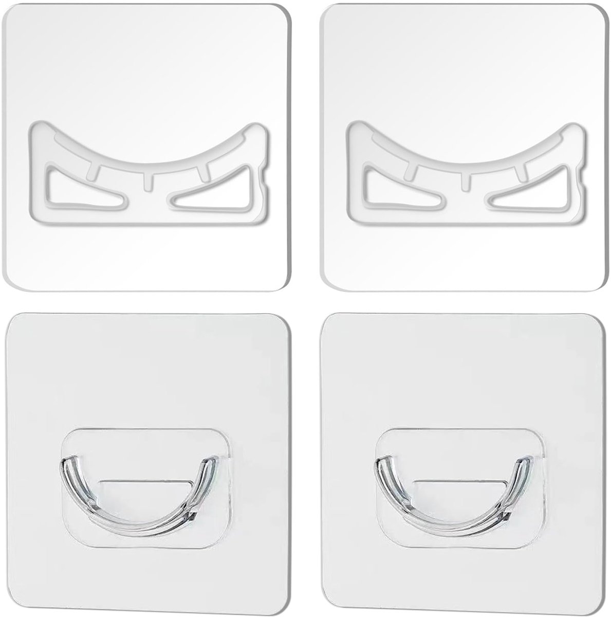4 stuks, telescopische klemstang, wit, 42-72 cm, met 8 houders, Ø 13 mm, voor ramen, kasten, keuken, badkamer, zonder boren, gordijnstang, klemstang, douchegordijnstang, montagevrij