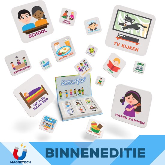 Smarfer - Magnetische pictogrammen voor weekplanner - 50 stuks - Planbord kind - Binneneditie