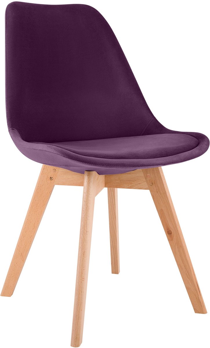 CLP Linares Eetkamerstoel - Design Keukenstoel - Scandinavisch Kuipstoel - Houten Poten Fl