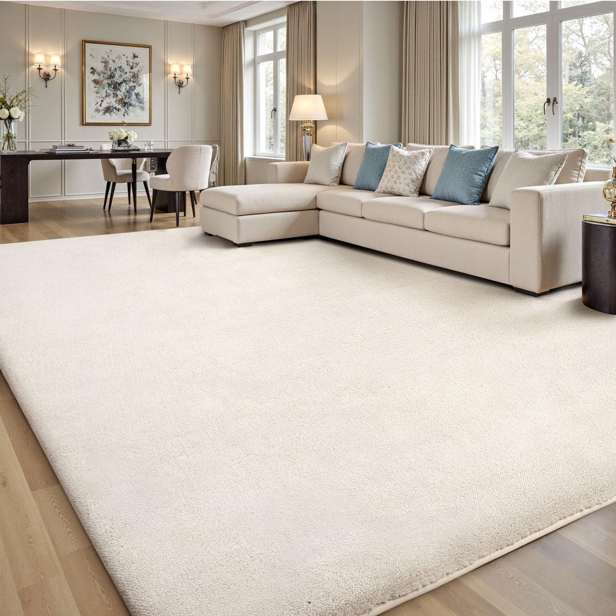 Lemon Tapijt Vloerkleden Woonkamer Groot 160x230, Grijs Tapijt voor Slaapkamer Wasbaar Vloerkleed Antislip Pluizig Tapijt Shaggy Crème Tapijten Extra Grote Vloerkleden voor Woonkamer Kinderkamer