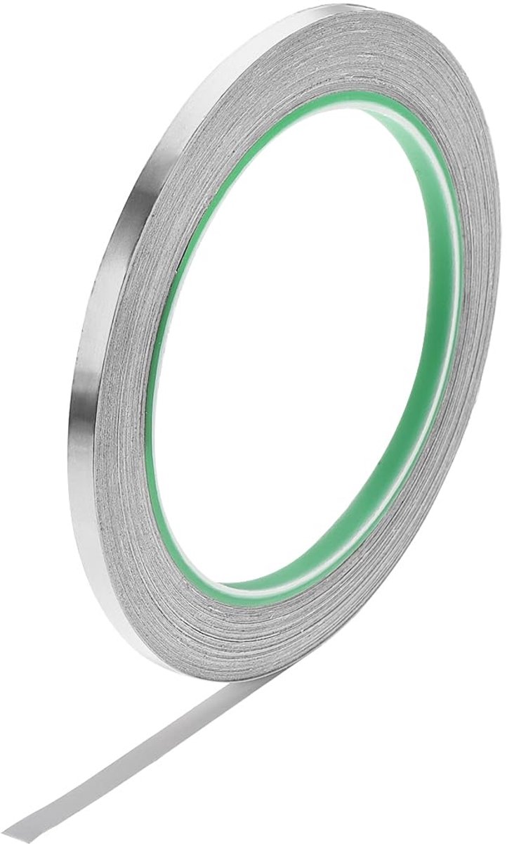 sourcing map aluminium plakband, 5 mm x 20 m, aluminiumfolie, isolatietape, aluminiumband, zelfklevend, hittebestendig, afdichtingstape, waterdichte afdichtingstape, voor reparatie, afdichting
