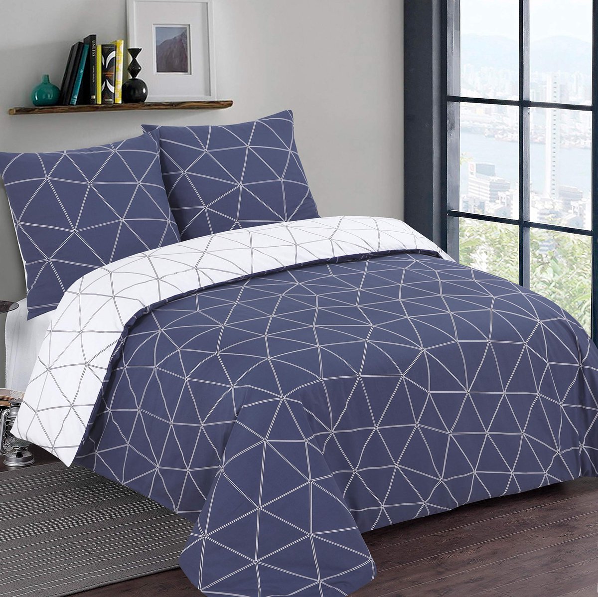 Dekbedovertrekset 240 x 220 cm met 2 kussenslopen van 65 x 65 cm voor een tweepersoonsbed - Zachte en comfortabele stof - Oeko-Tex gecertificeerd