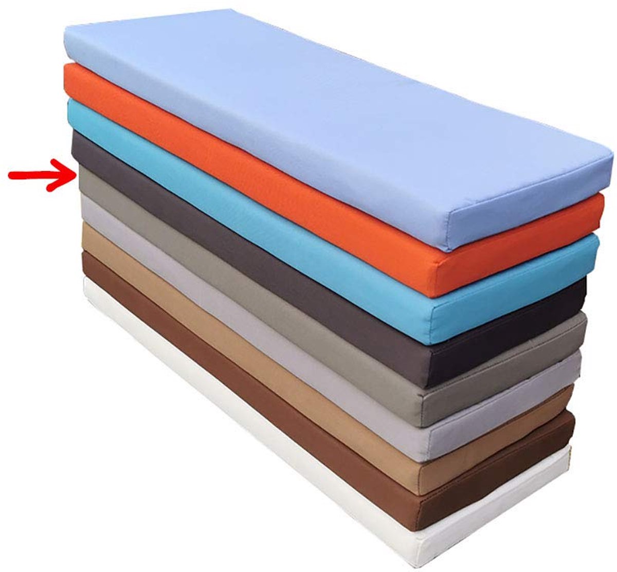 Meubels Outdoor Kussen,Dikke Bekleding Gewatteerd Kussen Vloerkussen, Bank Kussen Non Slip Rechthoek Bench Kussen-Grijs 80×40×5cm (31×15×2in)