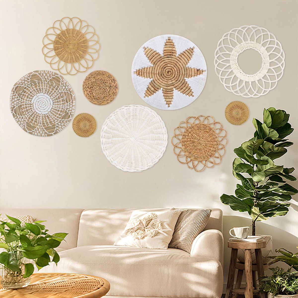 Boho wandsculpturen (Bruin-C)