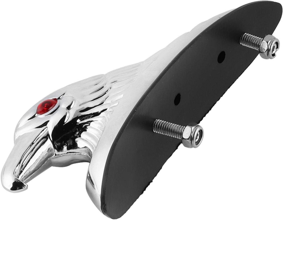 Dailygoods- Spatbord Ornament Gouden Afwerking - Chroom Aluminium - Levendig Adelaar - Geschikt voor Motorfiets/Scooter - 6 mm Bouten - DC 12V - Motorfietsaccessoire