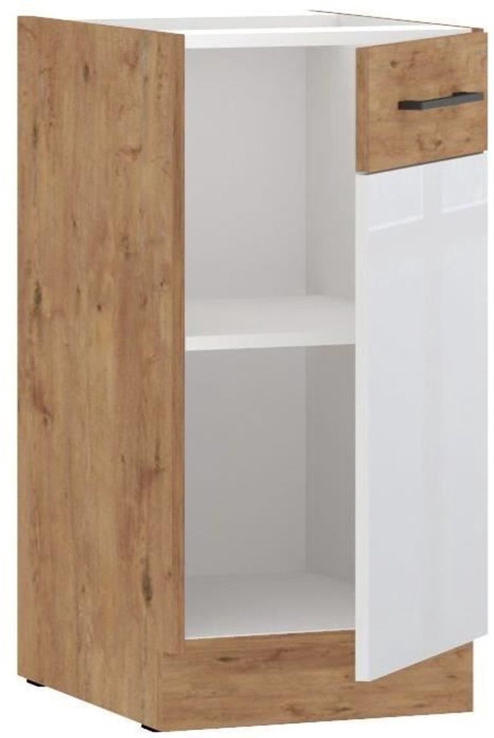 ROCK ROCK40D1FWH – Keukenkast onderkast – 1 deur – 40 cm Wit (glanzend)