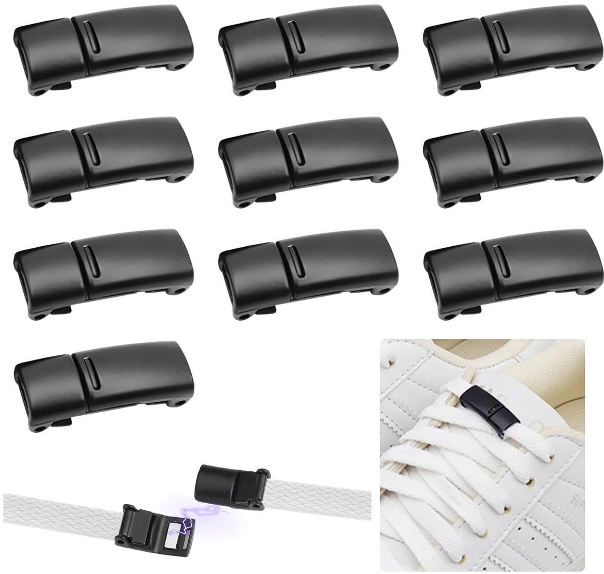 Dailygoods- Capsules Magnetische Vetersluiting - Metalen Capsulegesp - Antislip Sluiting - Geschikt voor Kinderen/Volwassenen - Comfortabel en Tijd Besparend