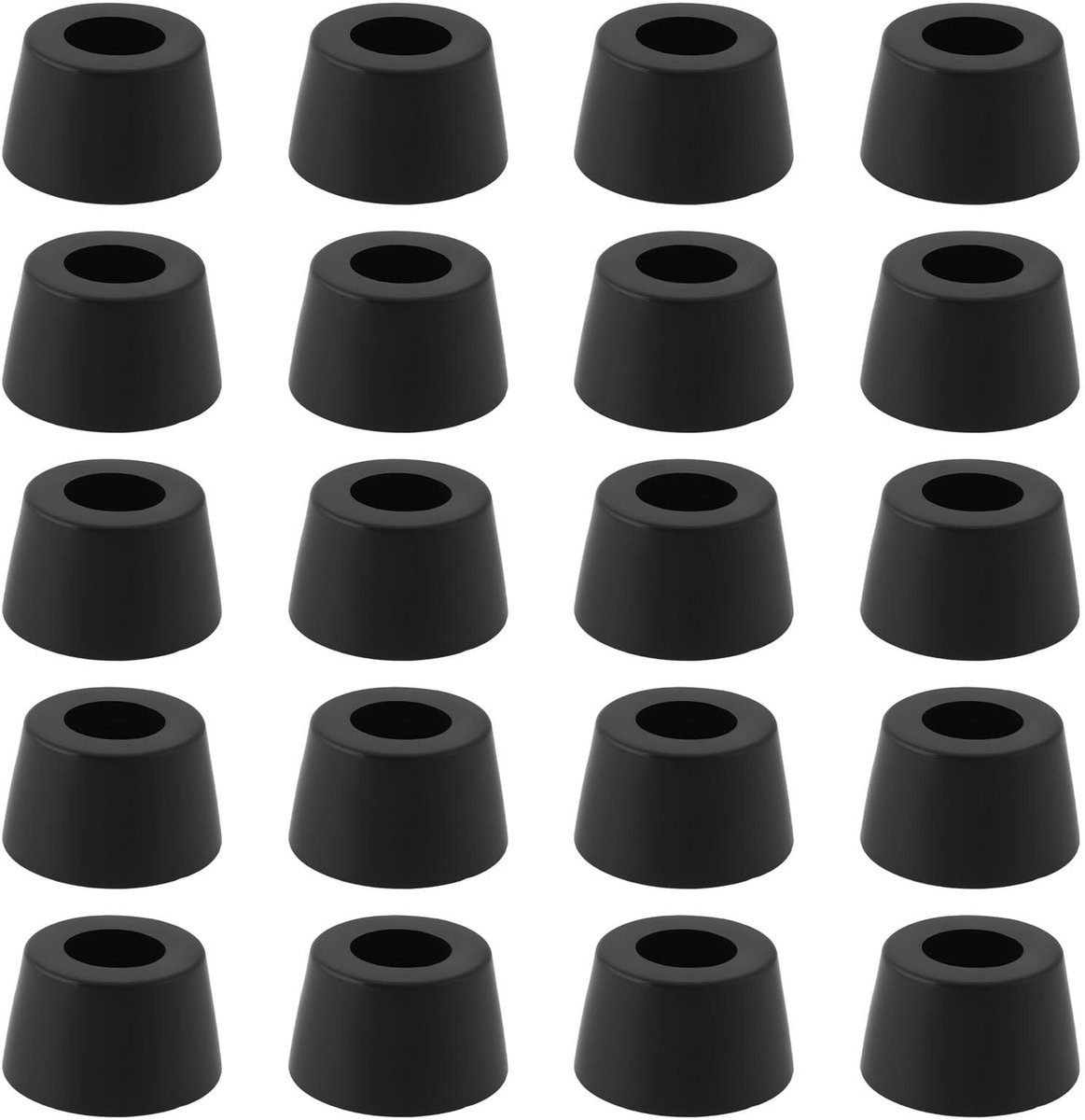 Dailygoods - Set van 20 Ronde Rubber Voeten Bumpers, Zwart