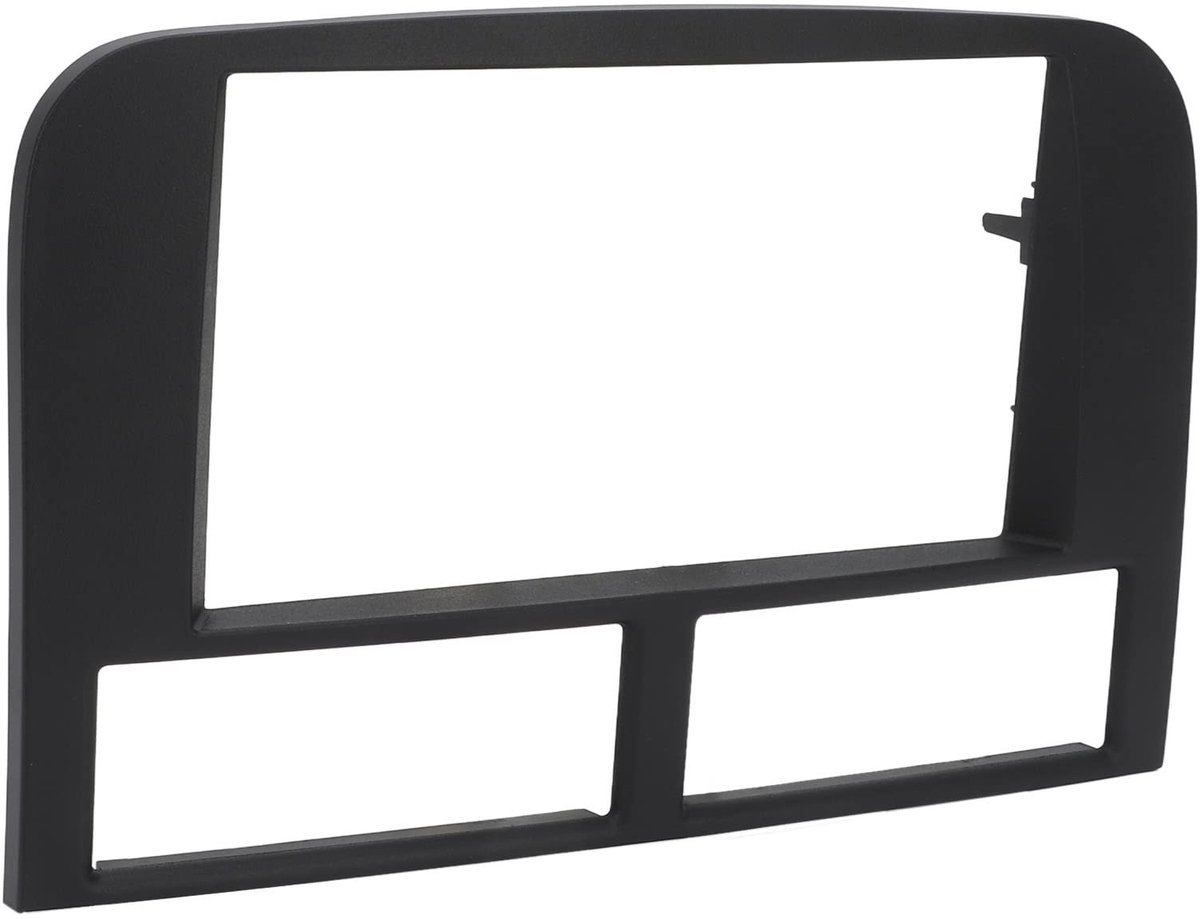 Dailygoods- Boordafwerkingsset Getextureerd Uiterlijk - Autoradio Paneel - 2 Din Stereoradio Omlijsting - Interieuraccessoires - Montagekit - Luxe Zwart - Radiopaneel