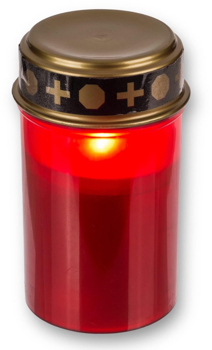 Dailygoods - LED graflicht - Batterij-aangedreven - Realistisch flikkereffect - Rood - Graflicht - 6 maanden lichtduur - Geschikt voor buiten - 1 stuk