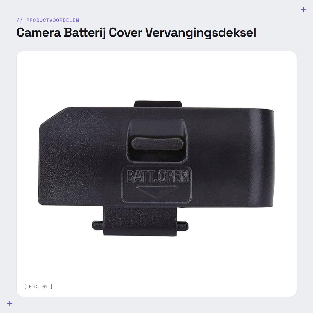 Dailygoods - Camera Batterij Cover - Vervangingsdeksel - Zwart - Batterijdeksel Accessoire - Geschikt voor 450D 500D 1000D - Camera Onderdelen