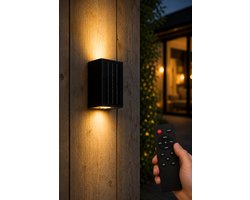 iplux Iplux® - Milano - Solar Wandlamp Up & Down - Hoge Kwaliteit Wandlamp op Zonne-energie - Warm wit - 23cm