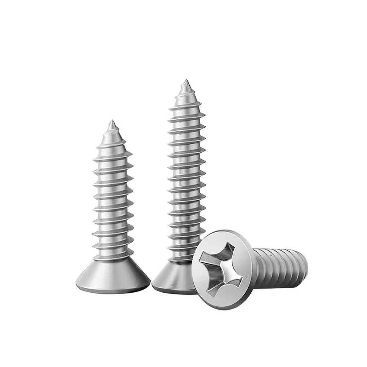 Dailygoods- Plaatschroeven Roestvrij Staal - Zelftappende Schroeven - Phillips - Verzonken - Houtschroeven M8x25mm - 10 Stuks