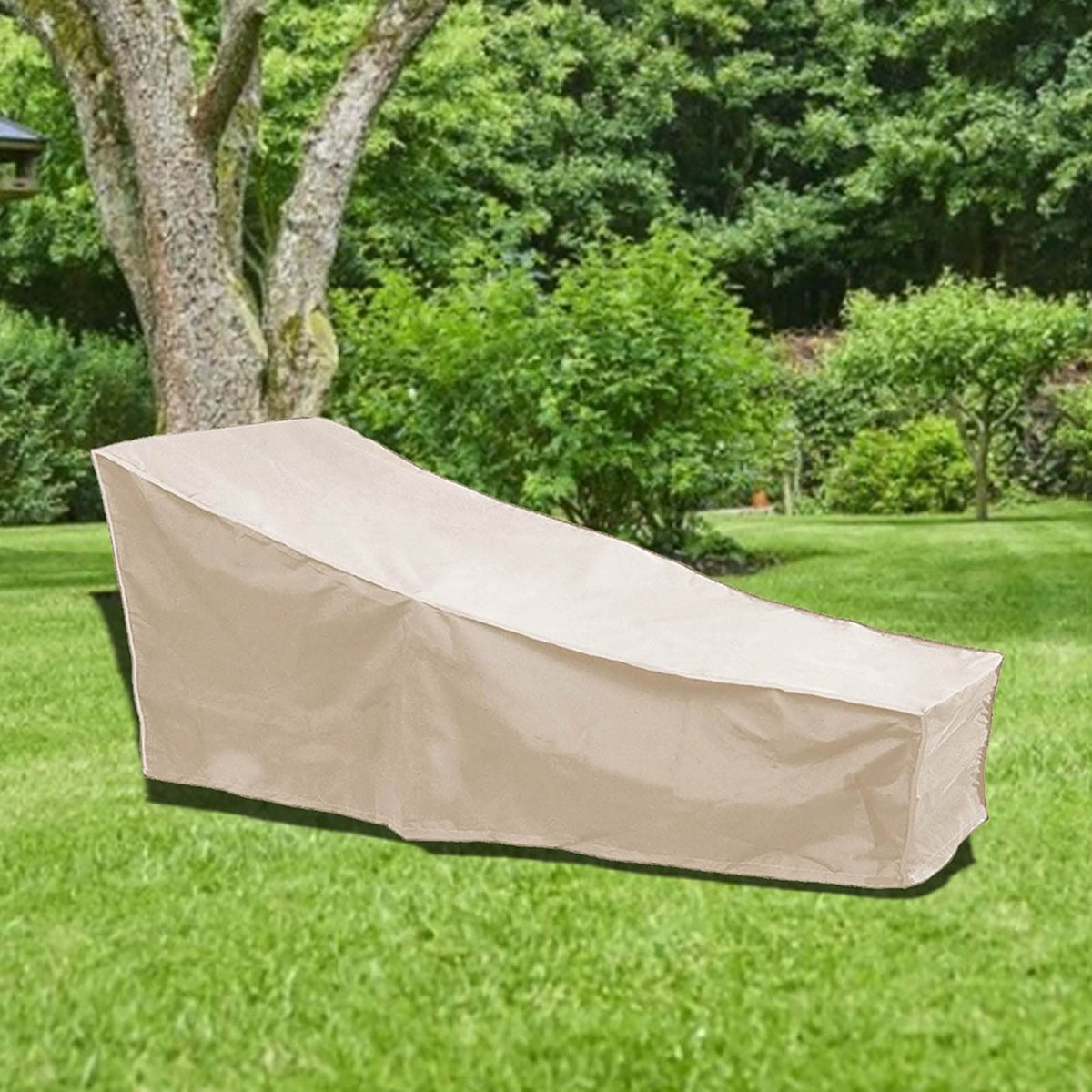 Dailygoods- Terrastuinmeubelhoes Waterdicht - Beschermhoes voor Buitenligstoelen - 190 Zilver Gecoat Polyester Taft - 208 x 76 x 41 cm - Inclusief Opbergtas - Duurzaam - Meubelhoes