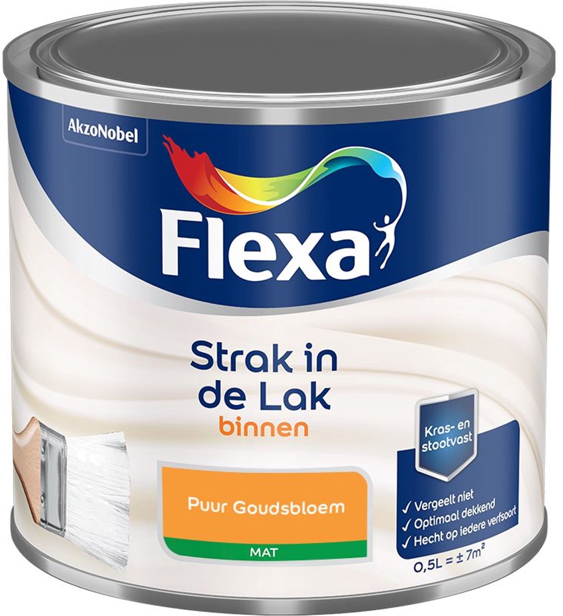 Flexa - Strak In De Lak Binnenlak Mat - Puur Goudsbloem - Mengverf - 500 Ml